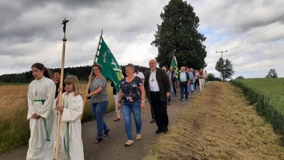 Bild: Maria Pleyer
Die Wallfahrt der Landvolk-Kreisverbände Neustadt/WN und Tirschenreuth führt von Kirchendemenreuth zum Steinreuther Kreuz.