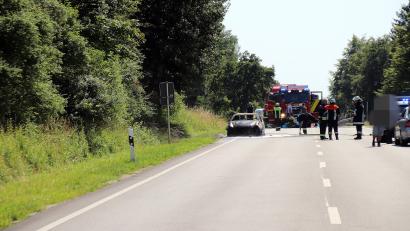 Bild: jma
Die Bundesstraße 470 war nach dem Brand längere Zeit voll gesperrt.