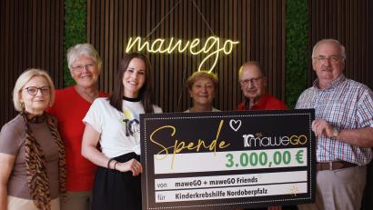 Bild: Magdalena Enders/Fa. MaweGO/exb
Über 3000 Euro darf sich Herbert Putzer (rechts) für die Kinderkrebshilfe Nordoberpfalz freuen.