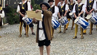 Bild: Josef Glas
"Herold" David Nesner verkündet den St. Jodok-Ritt