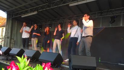 Bild: apr
Ein über zwei Stunden dauerndes Open-Air-Konzert bot das Vokalensemble Skyscrapers.