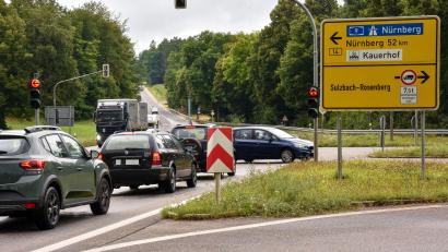 Bild: Stephan Huber
Das "Sulzbacher Kreuz", auf dem die B 85 mit der B14 zusammenläuft, ist wieder frei befahrbar.
