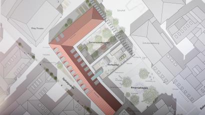 Grafik: EVH-Architekten für Werkvolk Amberg
So sieht der Siegerentwurf der EVH-Architekten für das Werkvolk Amberg für das Bürgerspital-Areal im Herzen der Amberger Altstadt aus.