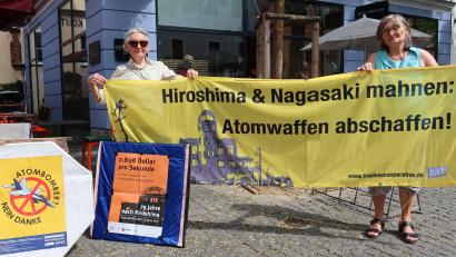 Bild: Kunz
Die BI gegen atomare Anlagen mahnt, Atomwaffen abzuschaffen.