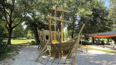 Bild: Susanne Schwab
Ein Piratenschiff und die Möglichkeit zur Schatzsuche gehören ebenfalls zu den Attraktionen im Hockermühlbad.