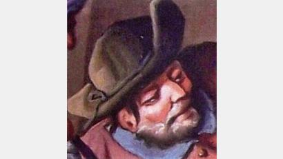 Bild: Hermann Wild
Von allen Kreuzwegbildern ist für Rabusky die 5. Station "Simon von Cyrene hilft Jesus das schwere Kreuz tragen" die wichtigste. Er sieht in der Person des Helfers sich selbst und verewigt sein Gesicht in jedem Kreuzweg.