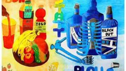 Bild: exb
Mit diesem Bild gewinnt die 13-jährige Katharina Wesemann aus Marktredwitz beim Plakatwettbewerb „bunt statt blau – Kunst gegen Komasaufen" in Bayern und vertritt den Freistaat nun in Berlin.