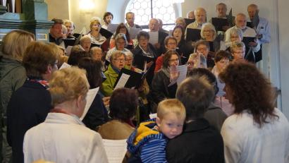 Bild: weu
Das Wiener Vokalensemble gestaltete gemeinsam mit dem Schönseer Kirchenchor unter der Gesamtleitung von Hubert Reimer den Festgottesdienst zu Pfingsten.