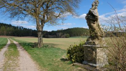 Bild: do
Den Wallfahrtsweg zum Barbaraberg begleiten Kulturschätze der Barockzeit. Auch die Sandsteinstatue der hl. Katharina gehört zu den imposanten Relikten der Volksfrömmigkeit auf dem Pilgerweg zum "heiligen Berg der Speinsharter".