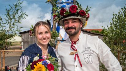 Bild: Jürgen Pörner/exb
Das neue Köferinger Oberkirwapaar.: Svenja Weber und Felix Göldner