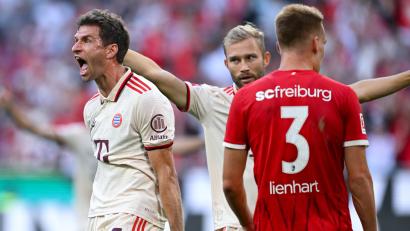 Bild: Sven Hoppe/dpa
Thomas Müller (l) ist - wieder einmal - ein absoluter Faktor im Spiel des FC Bayern München.