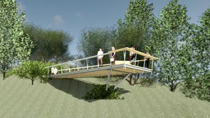 Bild: Grafik Architekt Herbert Harth 
So stellt sich der Heimat- und Kulturverein Freudenberg die Aussichtsplattform auf dem Johannisberg vor, sicherlich ein attraktiver Treffpunkt für Wanderer und Spaziergänger.