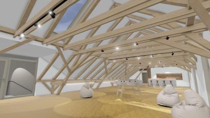 Grafik: Architekturbüro Becher &amp; Partner
So soll einmal das Dachgeschoss im Kulturhaus Waldershof aussehen.