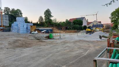 Bild: mfh
Hier entsteht die neue Kindertagesstätte in Königstein. Der Bau geht zügig voran.