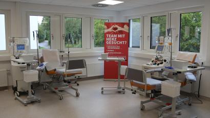 Bild: Burkhard von Grafenstein
Ein Blick in das neue Zentrum in Regensburg. Im ersten Stock finden künftig Thrombozyten- bzw. Blutplättchenspenden statt.