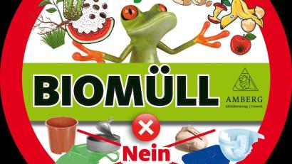 Bild: Stadt Amberg, Pressestelle
So sieht der Aufkleber aus, der in Amberg auf die Biotonnen geklebt werden kann. Dadurch sollen Verwechslungen mit der Restmülltonne verhindert werden.