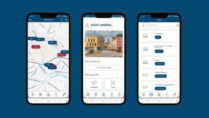 Screenshot: Michael Golinski, Stadt Amberg
Schon bemerkt? Die Amberg-App hat ein Facelift bekommen und bietet nun neue Funktionen.