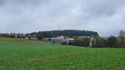 Bild: rti
Der Mobilfunkmast in Wernersreuth (im Hintergrund) steht. Allerdings ist er noch nicht in Betrieb.