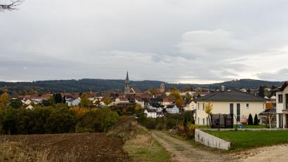 Bild: lum
Angrenzend an das bestehende Baugebbiet, mit Blick auf den Stadtkern Erbendorfs: Hier soll das Baugebiet "Naabhöhe II" entstehen.