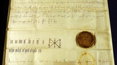 Archivbild: Wolfgang Steinbacher
Die Urkunde von 1034, in der "Ammenberg" zum ersten Mal erwähnt ist.