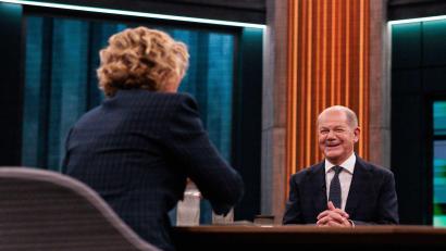 Bild: Carsten Koall/dpa
ARD-Sendung „Caren Miosga“ mit Bundeskanzler Scholz