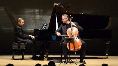 Bild: Kunz
Jens Peter Maintz (Violoncello) und Eldar Nebolsin (Klavier) stimmen sich auf Beethoven ein.
