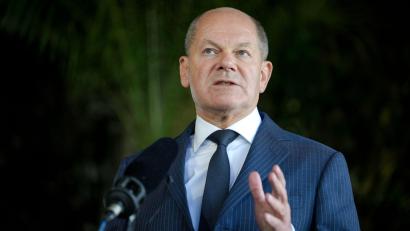 Bild: Kay Nietfeld/dpa
Scholz zeigt sich in Sachen K-Frage unbeirrt.