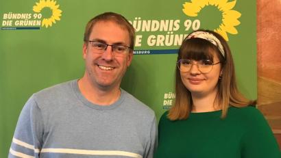 Bild: Michael Stolzenberg
Merten Niebelschütz und Madeleine Schneider sind die Bezirksvorsitzenden der Grünen in der Oberpfalz.