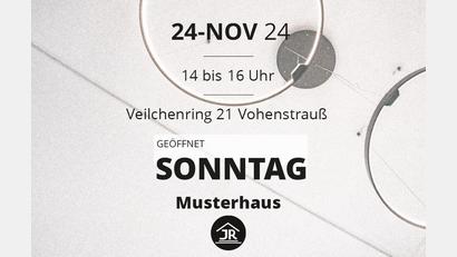 Bild: exb
Am Sonntag, 24. November, ist das Musterhaus von Josef Reger Bau in Vohenstrauß, Veilchenring 21, von 14 bis 16 Uhr für alle Besucher geöffnet.