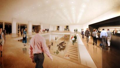Bild: Stephan Huber
Im Amberger Rathaus sind die Entwürfe des Architektenwettbewerbs zum Umbau des Stadttheaters ausgestellt. Dieses Konzept wurde mit dem 4. Preis ausgezeichnet.
