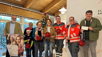 Bild: Karoline Gajeck-Scheuck
Stadtwerke-Chef Frank Backowies (links) übergibt jeweils 500 Euro an die Vertreter der Hydrantenbande, der DigiMINT Kids, des Kinderschutzbundes, des Bayerischen Roten Kreuzes und des Ernst-Naegelsbach-Hauses.
