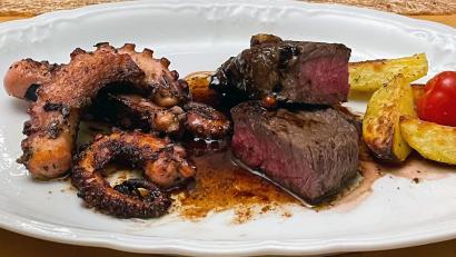 Bild: za
Gemischte Platte: In dieser Variante von Surf and Turf kommt Oktopus zum Steak.