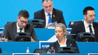 Bild: Sebastian Kahnert/dpa
Alice Weidel, wird in Riesa zur Kanzlerkandidatin der AfD bestimmt.