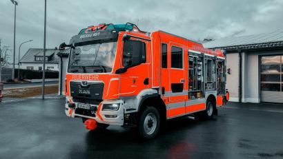 Bild: Nico Tretter/exb
Das neue Hilfeleistungslöschfahrzeug der Feuerwehr Wiesau hat 320 PS und Allradantrieb.