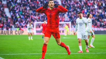 Bild: Tom Weller/dpa
Leon Goretzka jubelt nach seinem Tor zum 1:0.