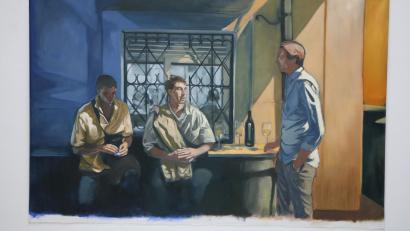 Bild: Fabian Siegel
Johannes von Ruedorffer: „Warm/Kalt-Kontrast“, auf Leinwand, 2024, 160 x 250 cm.