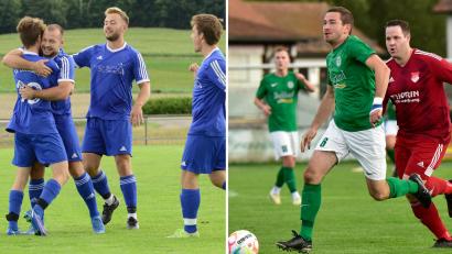 Bildmontage: mhs/Gube
Sebastian Ring (Zweiter von links) und Bernd Zimmermann (Zweiter von rechts, grünes Trikot) werden ab kommender Saison den SV Diendorf coachen.