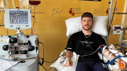 Bild: Julian Striegl
Der Vohenstraußer Julian Striegl spendete bei der DKMS in Dresden Stammzellen.