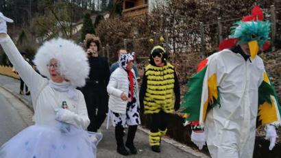 Bild: Ursula Odörfer
Der Gaudiwurm in Hirschbach unterwegs.