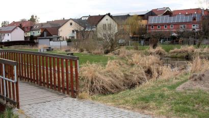 Bild: wro
Gefahrlos spielen können sollen Kinder später einmal an der Einmündung des Netzbaches (vorne) in die Waldnaab.