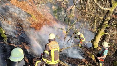 Bild: Kreisbrandinspektion Cham
Waldbrand unterhalb des Gipfels des „Zwirenzl“ bei Waldmünchen