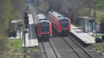 Bild: fz
Haltepunkt Altenstadt/WN. In absehbarer Zeit sollen auf der Strecke Regensburg - Hof die Züge elektrisch fahren. Dafür sei eine eigene Bahnstromtrasse geplant.