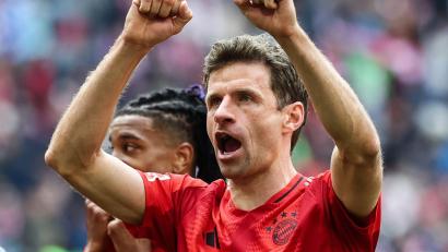 Bild: Daniel Löb/dpa
Hat jetzt 500 Bundesligaspiele absolviert: Thomas Müller