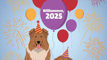 Grafik: Marina Gube
Linchen und ihre kleine Schwester Kara begrüßen das neue Jahr - und blicken auf 2024 zurück.