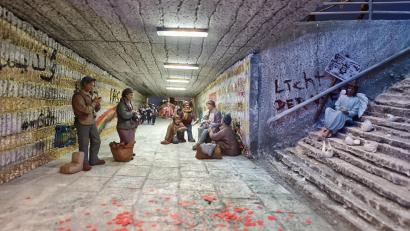 Bild: Josef Wittmann
Dieses Werk trägt den Titel "Heilige Nacht in der Bahnhofsunterführung". Die zeitgenössische Krippe von Josef Wittmann ist Teil der aktuellen Ausstellung im Stadtmuseum Amberg. Anlass ist das 100-jährige Bestehen des Vereins.