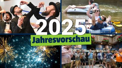 Bildmontage: Laura Fröhler; Bilder: Petra Hartl, gf, dpa (2)
Das Jahr 2025 bietet wieder jede Menge Feste und Konzerte in der Oberpfalz.