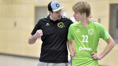 Archivbild: Hubert Ziegler
Trainer Michael Brunner (links) und der VC/DJK Amberg sind heiß auf die deutsche Meisterschaft.