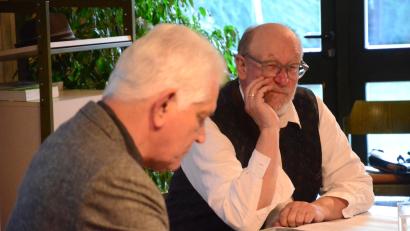 Bild: Kunz
Bernhard Setzwein als Dietrich Bonhöffer und Stefan Voit in der Rolle des "Ochsensepps" Josef Müller.