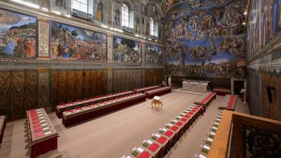 Bild: Uncredited/Vatican Media/AP/dpa
In der Sixtinischen Kapelle entscheidet sich in den nächsten Tagen, wer neuer Papst wird.