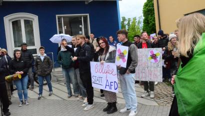 Bild: Kunz
Linke Gruppierungen demonstrieren am Donnerstag gegen die AFD.